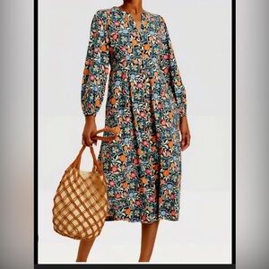 Universal Thread Multicolor Floral Long Sleeve Dress